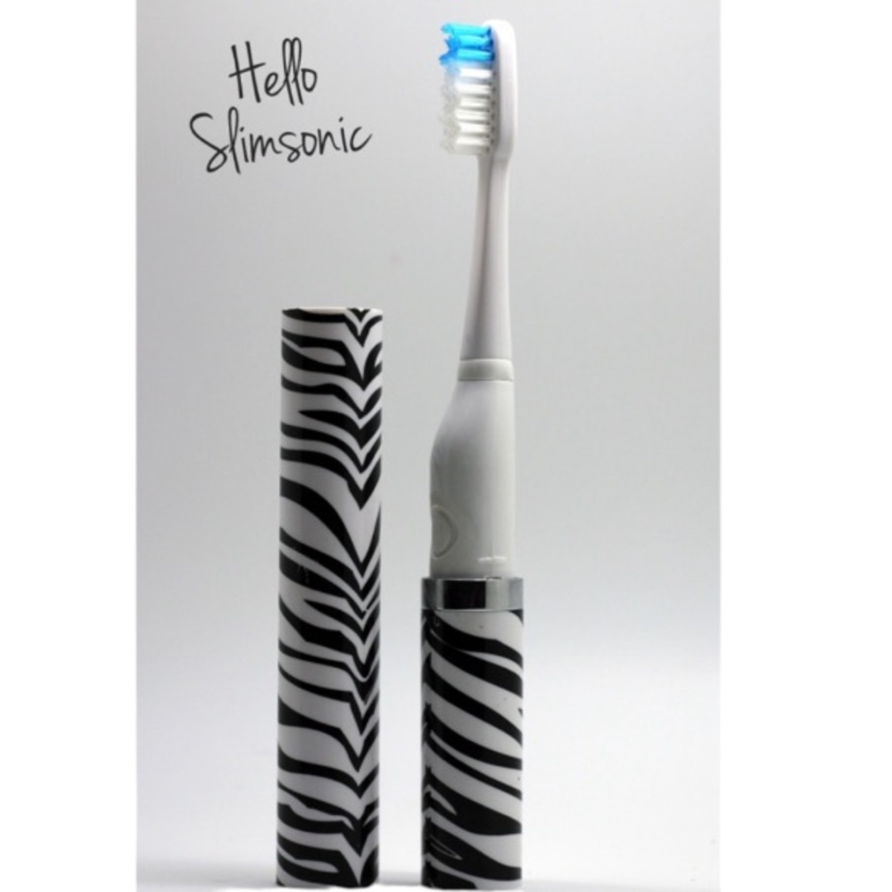 Violight Slim Sonic Zebra Toothbrush | Battery Operated | Extra Toothbrush NEW